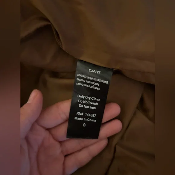 TCEC Tan Leather Moto Jacket with Stand-Up Collar - Picture 7 of 7